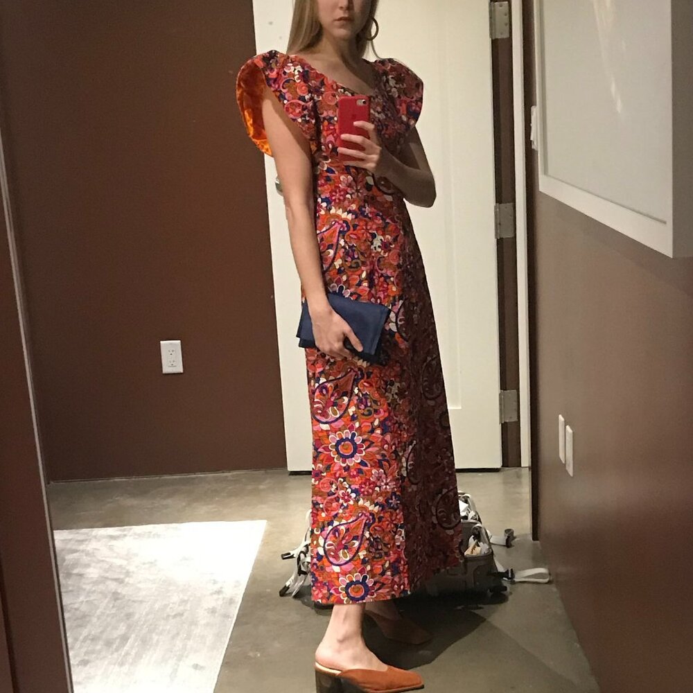 1960s Vintage Floral Pattern Dress